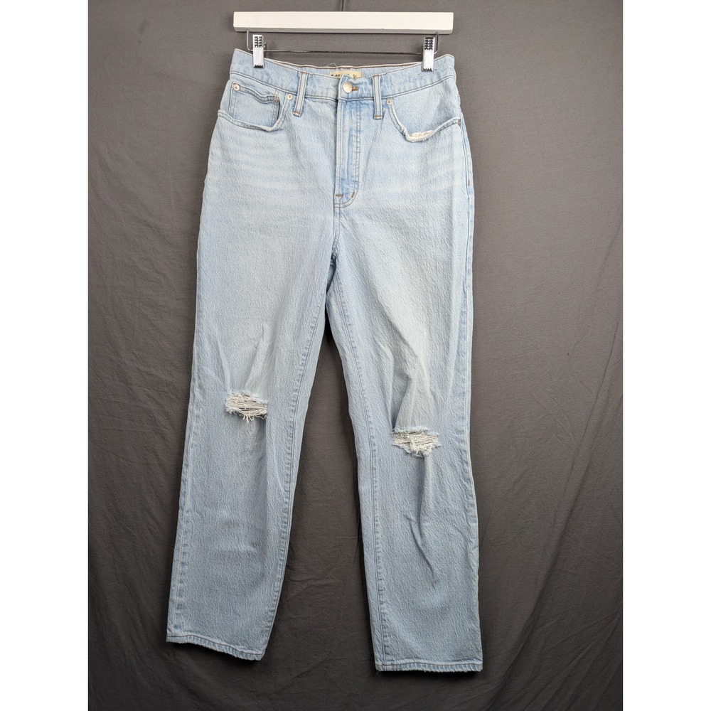 Madewell The Perfect Vintage Straight Jean Light Wash Distressed Size 27